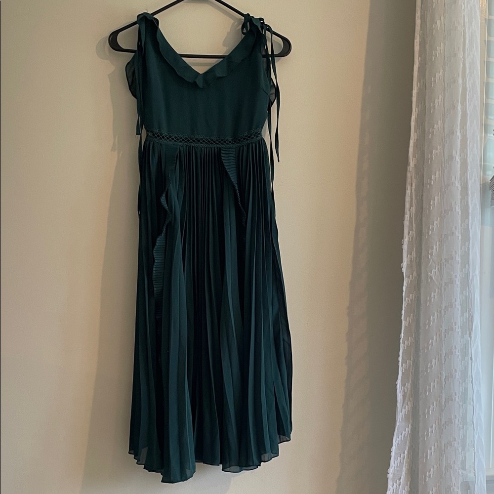 Lulu's Elegant Teal Midi Dress